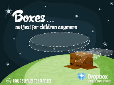 Dropbox of the Future ad fanart illustration star trek starfleet vector