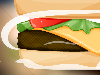 Medium Rare - Burger Update bun cheese cheeseburger illustration lettuce tomato vector