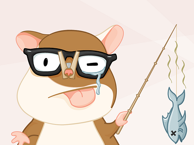 Ember.js - Something Fishy character design clothespin ember fish hamster illustration mascot stinky tear tomster vector