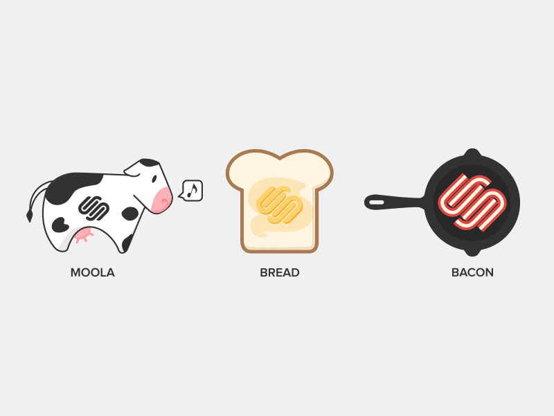 (Animated) Whatever you call it - Squarespace Commerce animated bacon bread butter character design cow frying pan icon illustration moola skillet squarespace squarespace commerce toast vector
