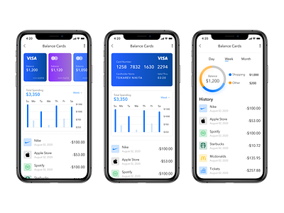 Budget tracking app balance budget card design ui ux