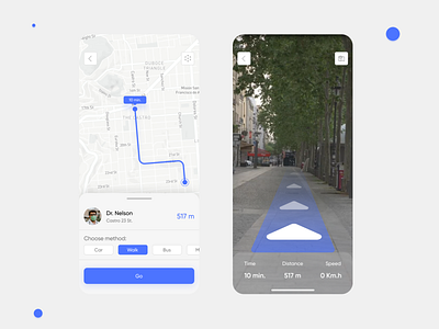 Direction to the doctor app ar design direction map ui ux