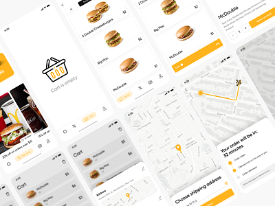 Food delivery app app burger delivery delivery app design fastfood food food app map ui ux