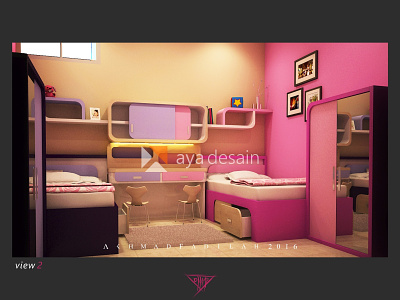 feminism bedroom design for twins.