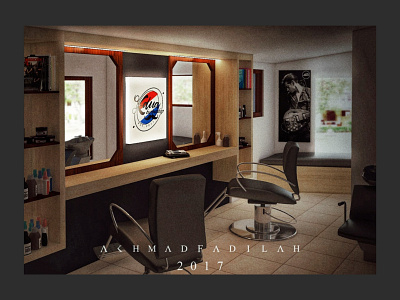 K-dua Barbershop 3dsmax 3dvisualization furniture design interiorcustom logo vray
