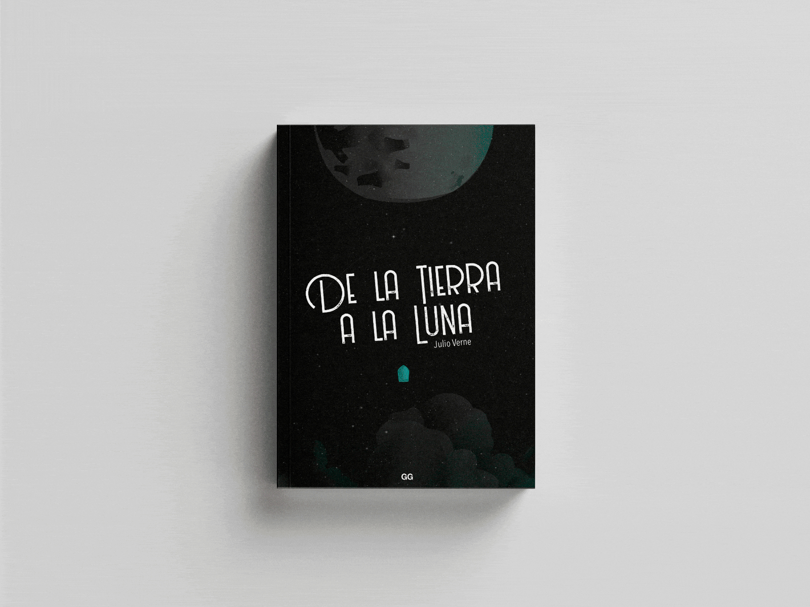 "De la Tierra a la Luna" de Julio Verne black book book cover design gradient graphic ilustration interior interpreter luna mockup moon planets vector