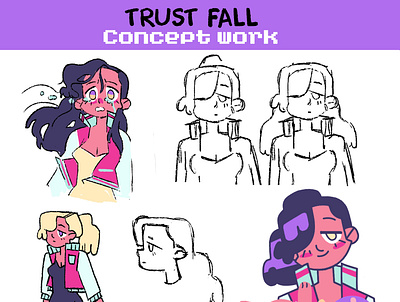 trustfall character design illustration