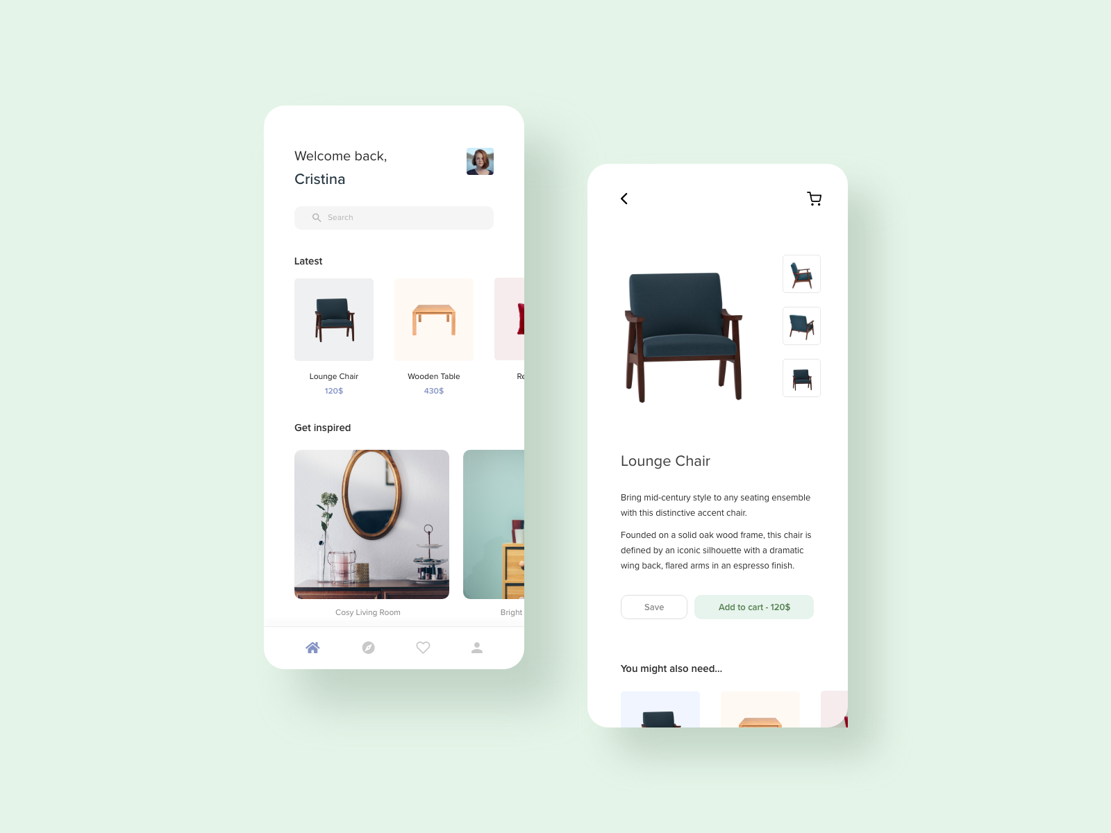 Furniture Shop App by Juliette Bricout on Dribbble