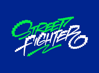 Pixelated lettering - Street Fighter 8bit brush calligraphy design font graffiti illustration ipadpro lettering lettering logo pixel pixelart procreate procreate app procreate brushes vector