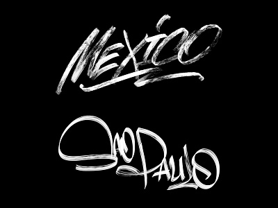 Mexico - Sao Paulo freehand lettering