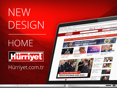 New Design Home Hürriyet flat design journalism uiux web design
