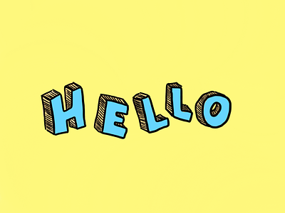 Hello 2d adorable artoftheday blue bubbly colorful design drawing hand drawn hand lettering handlettering hello hello dribble illustration line art linework typeface typography vector yellow