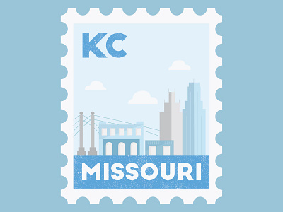 KCMO Stamp design design flat illustration typography vector