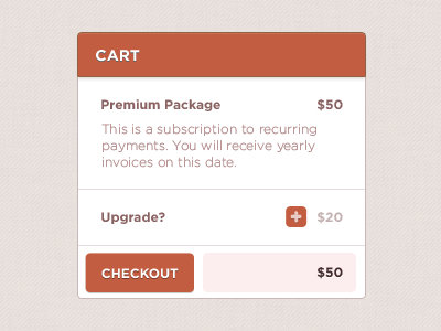 Shopping Cart Concept for Subscriptions