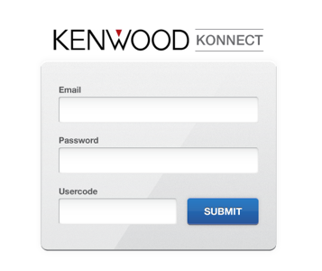 Kenwood Konnect Login button login logo signup texture type ui