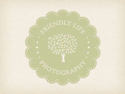 Friendly Life Photography Stamp font girly identity logo shape stamp tree type