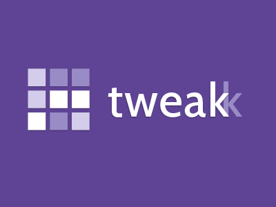 tweakk - New Logo identity logo purple shape square