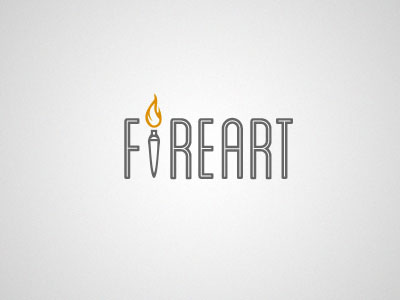 FireArt update brush concept fire letter logo