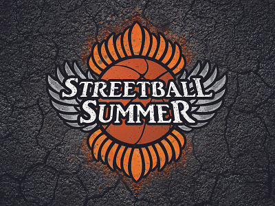 Streetball Summer 2015 Logo basketball crack logo orange street streetball streets sun wings