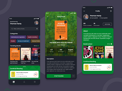 E-Book Reader App - UX/UI adobe book design ebook ebook app ios mobile ui ui uidesign ux xd