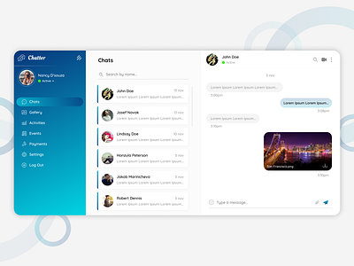 UI for Social Application app chat app ui ux web webdesign website website design