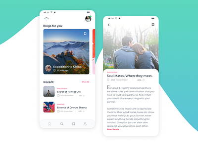 Blogs Mobile Application UX UI Design
