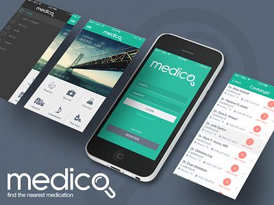 Medico, Medical App dashboard doctor hospital ios list view login medical service medicine medico menu services ui