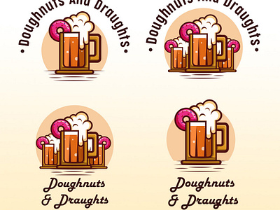 Doughnuts and Draughts donut doughnuts drinks food illustration logo logo design logodesign