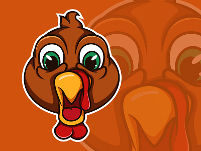 Turkey Shocked Face chicken illustration logo orange orange logo shocked thanksgiving
