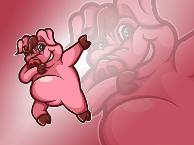 Piggy Dab it! cool dab dabit illustration illustration design piggy piglet pink pink logo shirt