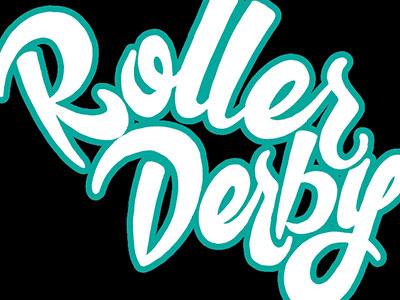 Rough Derby illustration lettering roller derby tshirt type