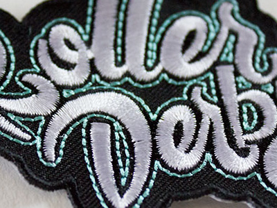 Roller Derby Script Patch derby design lettering patch roller derby script