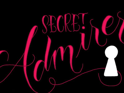 Secret Admirer illustration keyhole lettering pink stationery tattoo
