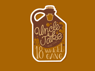 Uncle Jake & the 18 Wheel Gang - Jug Stickers band design illustration jug lettering merch pennsylvania rope sticker