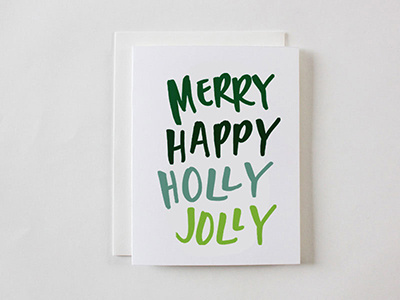 Merry Happy Holly Jolly card christmas design greeting card holiday lettering stationery type typography words