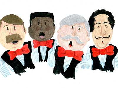 Barbershop Quartet Illustration art barbershop greeting card illustration music old time quartet singers singing