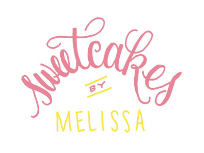 Sweetcakes by Melissa lettering logo script type