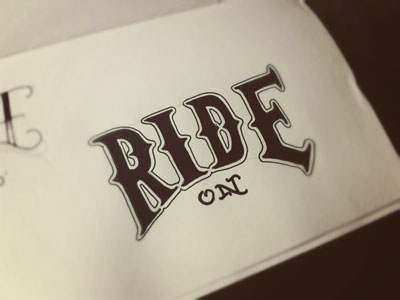 Ride On design illustration lettering stationery