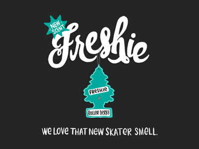 Roller Derby Freshie air freshener derby digital fresh meat illustration lettering roller derby scent skate skater skating