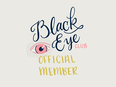 Black Eye Club black eye club design eye illustration lettering member script type