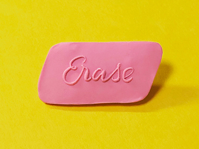 Erase Pin art erase eraser goods illustration lettering office office supplies pin