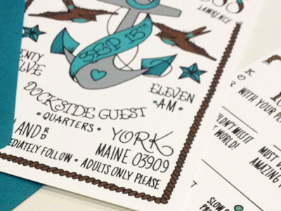 Korie & J illustration invitation lettering stationery tattoo wedding