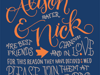 Alison & Nick illustration lettering stationery wedding