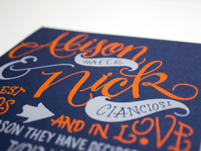 Alison & Nick, preview design illustration lettering stationery wedding