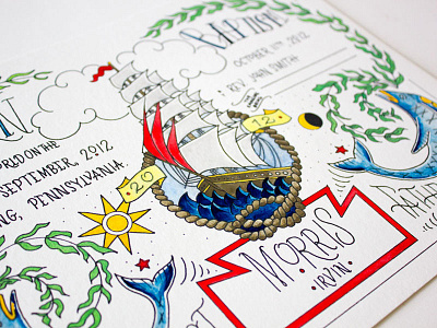 Nautical Birth Certificate birth certificate certificate illustration nautical tattoo