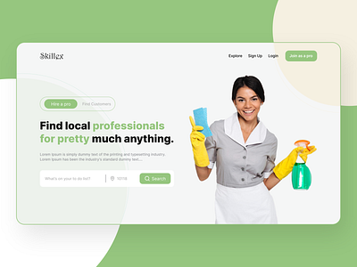 Home Cleaning Landing Page clean service cleaning cleaning service designer home cleaning service ui ux web design website