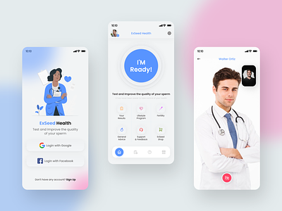 Exsheed health app design fit health healthy medical medical app medical app ui mobile app ui ux