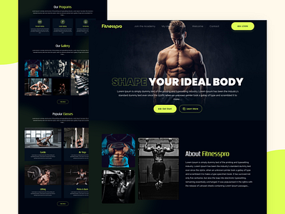 Fitness Pro Landingpage design fitness fitness website gym gym website landingpage ui uiux design ux website wordpress