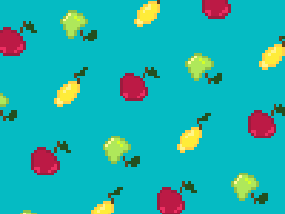 Fruit Pattern Dribbble 8 bit art fruit pattern pixel