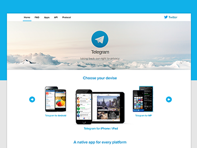 Telegram Redesign Concept blue concept durov landing page redesign site telegram web